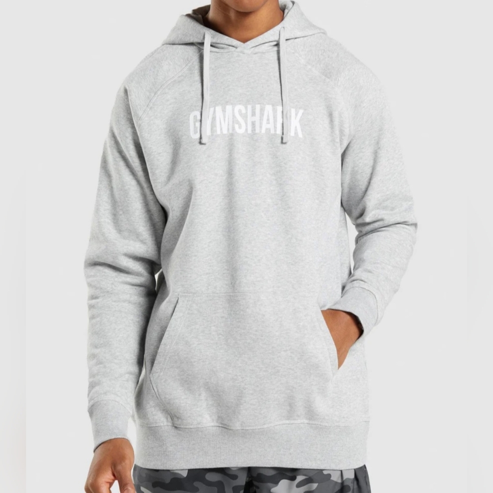 Gymshark Apollo Hoodie, Regular Fit Light Gray Core‎ Marl, Mens S